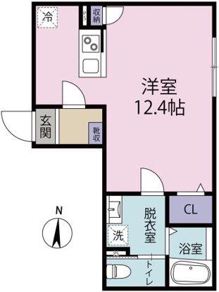 茅ヶ崎市元町アパート(1K/1階)の間取り写真