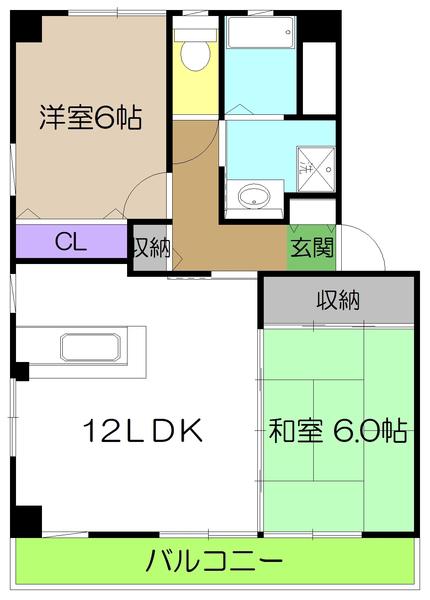 エル サンロード(2LDK/2階)の間取り写真