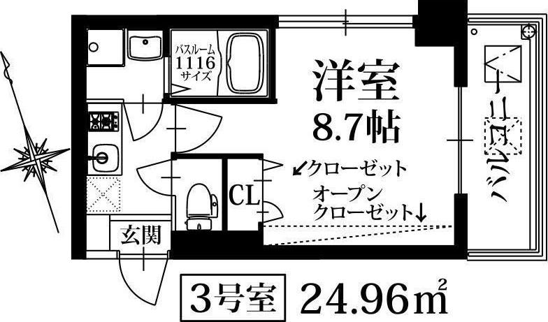 PONDMUM SUMIYOSHI(1K/6階)の間取り写真