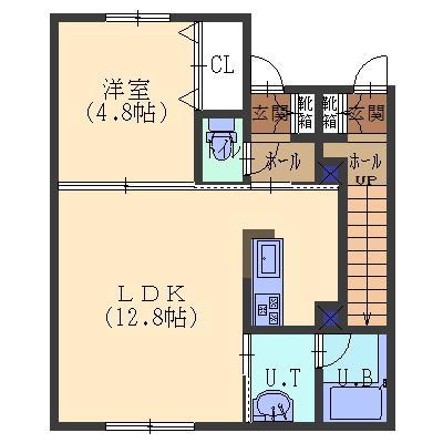 SCELTA(1LDK/1階)の間取り写真