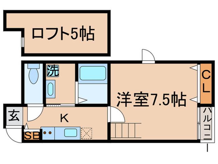 パームツリー金町(1K/1階)の間取り写真