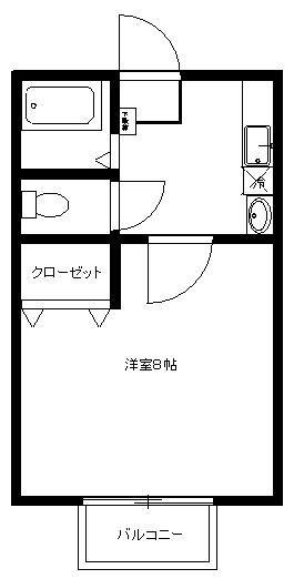 プレステージ家之子(1K/2階)の間取り写真