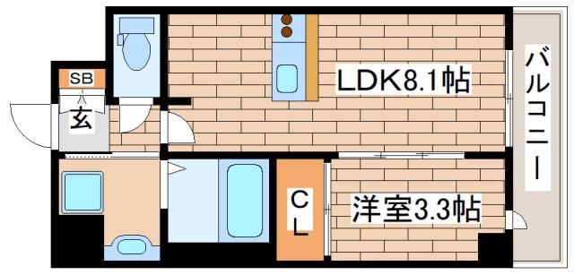 プレサンスブルーム新神戸(1LDK/6階)の間取り写真