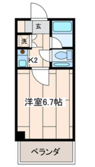 ウエストウィンハイム(1K/3階)の間取り写真