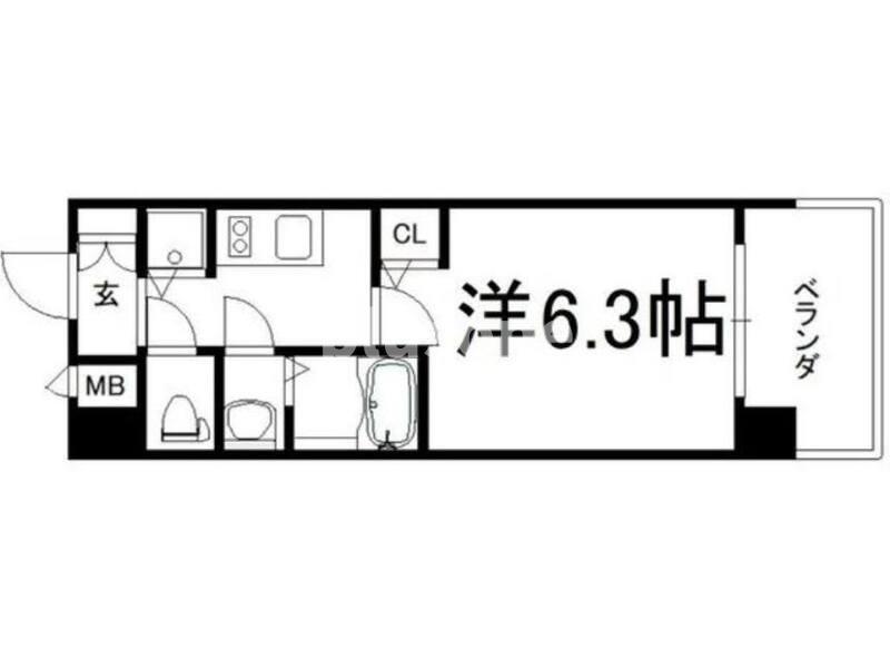 アドバンス大阪ドーム前アヴェニール(1K/2階)の間取り写真