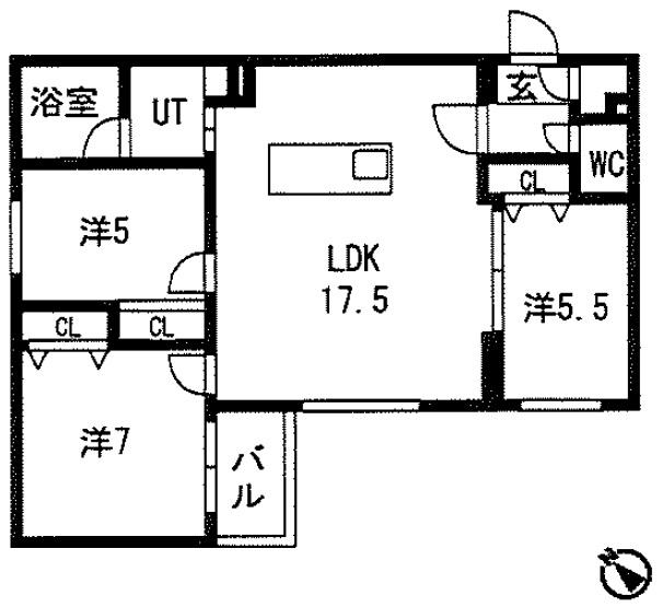 WELL RESIDENCE(3LDK/2階)の間取り写真