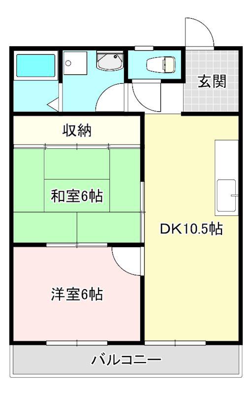 パティオ21(2DK/3階)の間取り写真