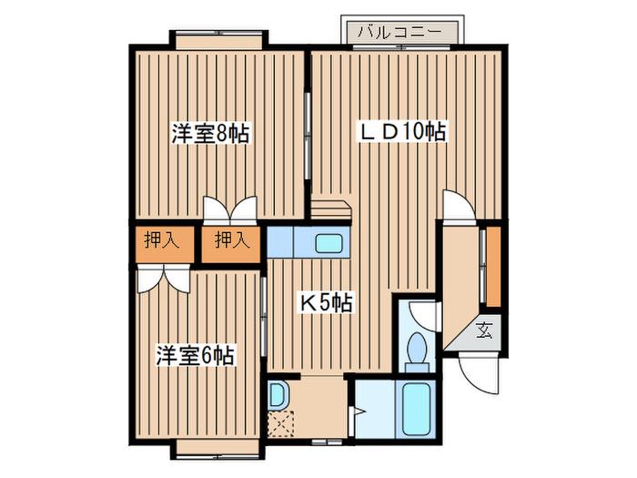 地下鉄南北線 北３４条駅 徒歩7分 3階建 築30年(2LDK/3階)の間取り写真