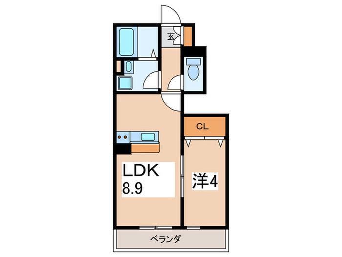 リブリ・アルモ(1LDK/2階)の間取り写真