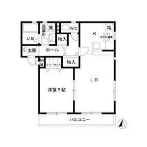 ミモザ館(1LDK/1階)の間取り写真