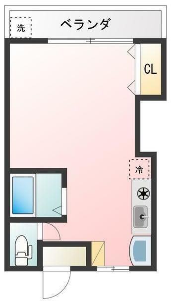 サンコウハイツ(ワンルーム/2階)の間取り写真