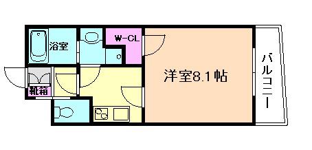 エリタージュ(1K/2階)の間取り写真