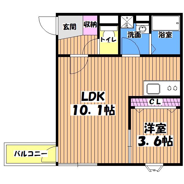 グランアクシス(1LDK/1階)の間取り写真