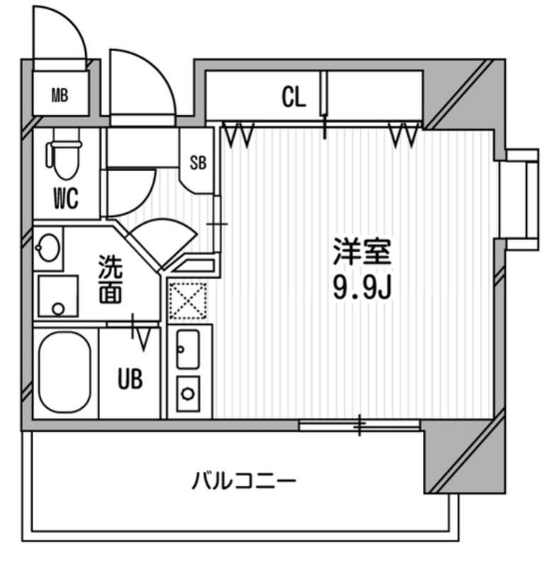 アスリート本町リバーウエスト(ワンルーム/2階)の間取り写真