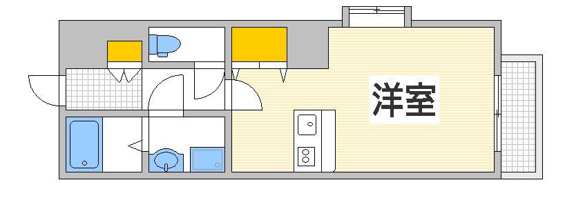  ライトヒルズ駅北(1K/10階)の間取り写真