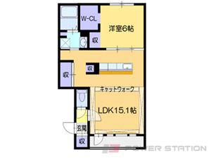 ネコフィーノ本郷通(1LDK/1階)の間取り写真