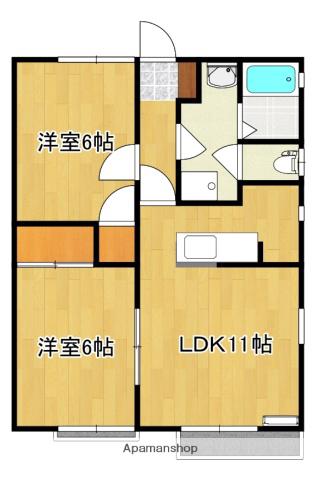 メゾンHARADA(2LDK/1階)の間取り写真