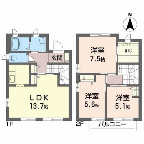 メゾングレースフル(3LDK/1階)の間取り写真