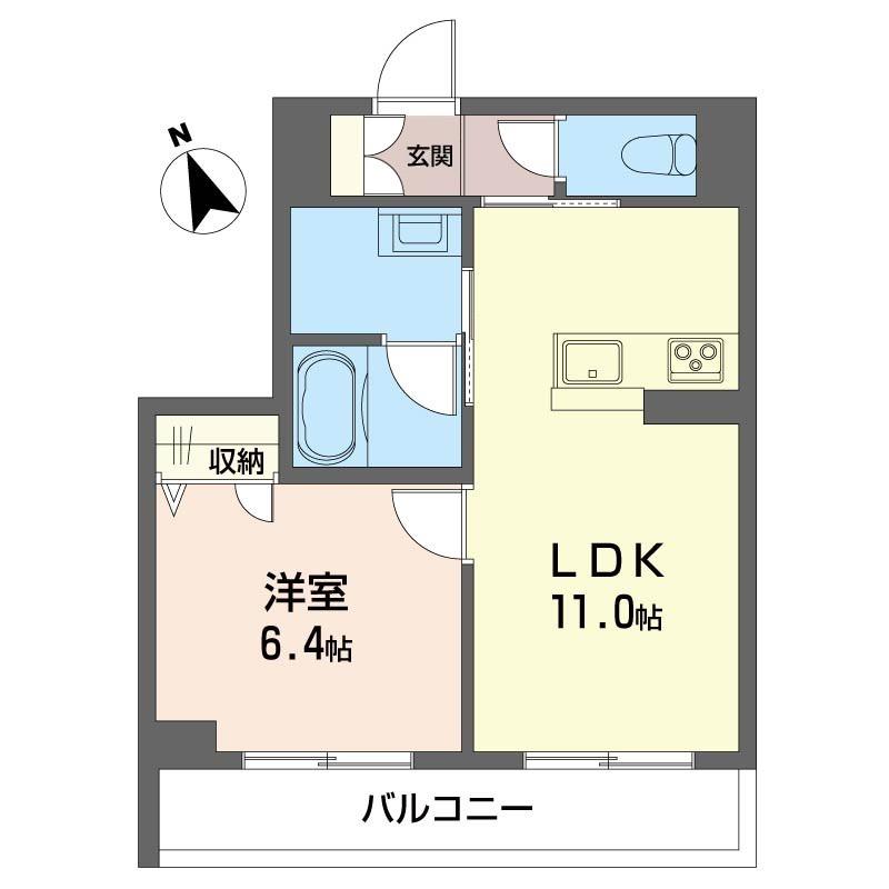 メゾンセキバ(1LDK/2階)の間取り写真