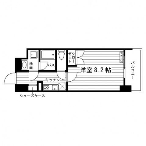 ルージュ八戸ノ里(1K/2階)の間取り写真