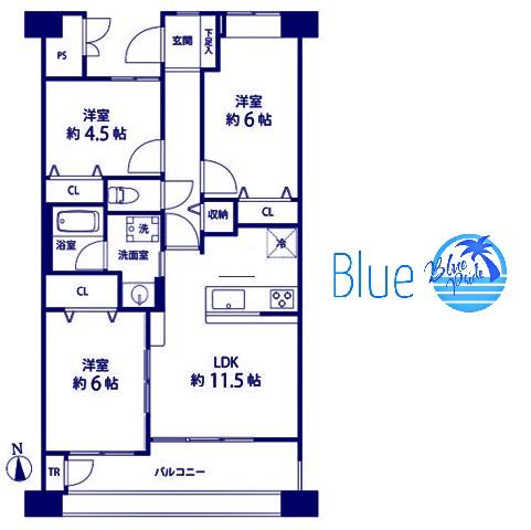 ブールヴァル舞岡(3LDK/4階)の間取り写真