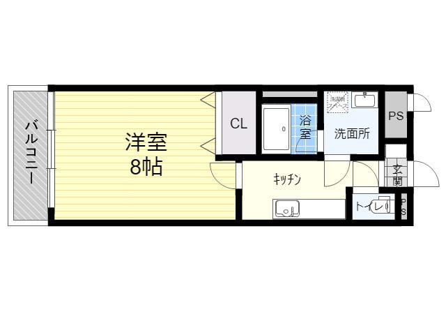 セゾン日出(1K/2階)の間取り写真