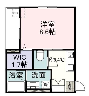 BF COURT(1K/1階)の間取り写真