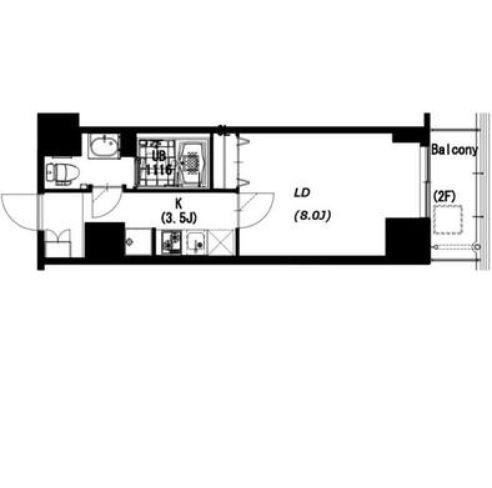 エスティメゾン押上(1K/2階)の間取り写真