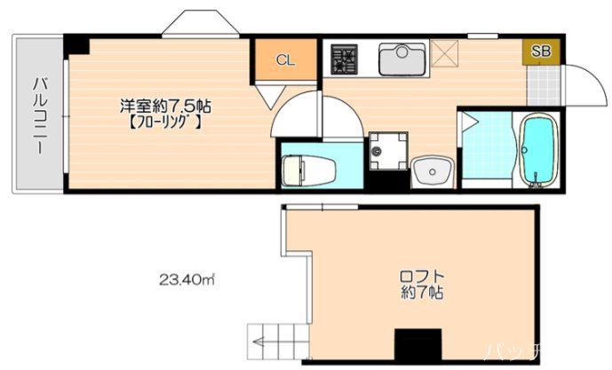 イル・グラッツィア天神南II(1K/4階)の間取り写真