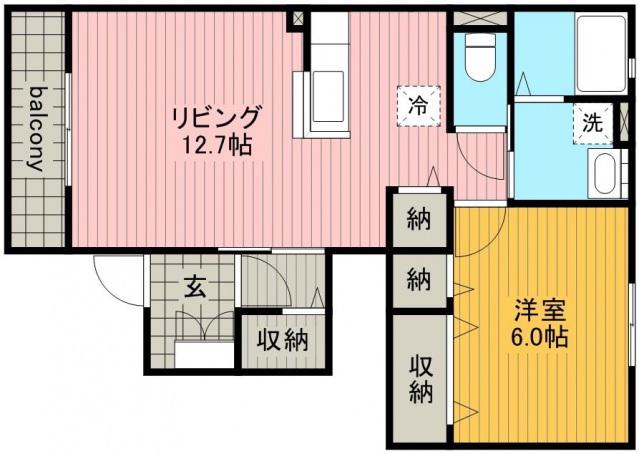 コンフォートレボヌゥールII(1LDK/1階)の間取り写真