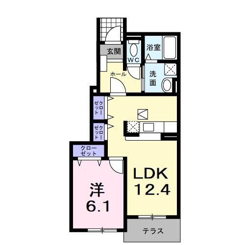 I-FIORE A(1LDK/1階)の間取り写真