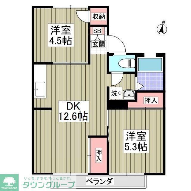 アネックス宮崎II番館(2DK/2階)の間取り写真