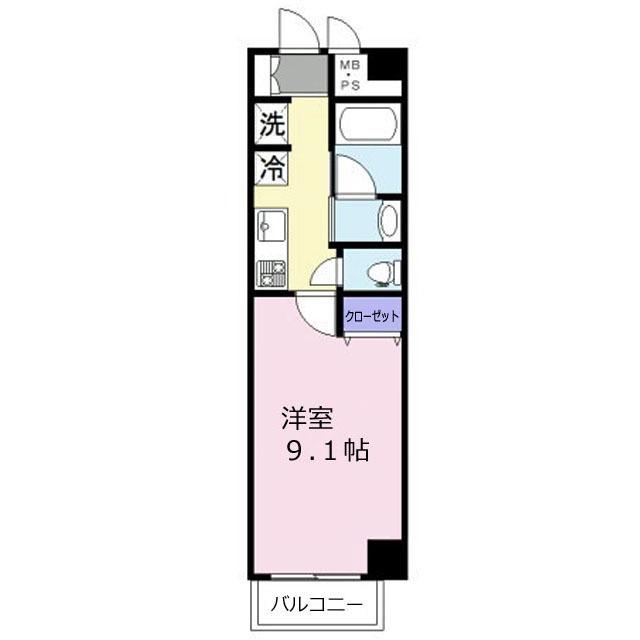 リアンコートふじみ野(1K/5階)の間取り写真
