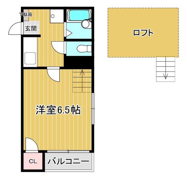 ルピナス博多東(1K/1階)の間取り写真