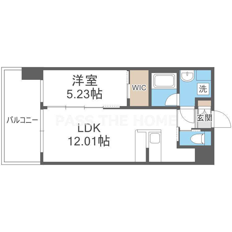 プレジオ玉造(1LDK/11階)の間取り写真