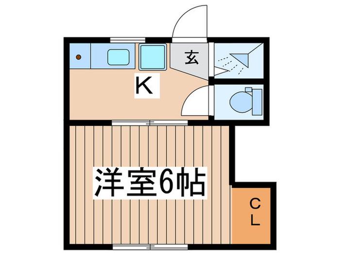 ペルメル高円寺南(1K/2階)の間取り写真