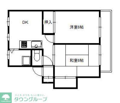 グロリアスマンション鶴瀬(2DK/3階)の間取り写真