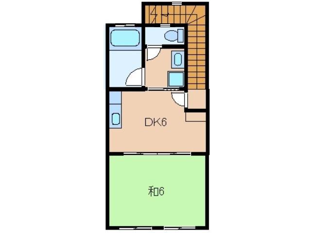 STELLA MARIS(1DK/2階)の間取り写真