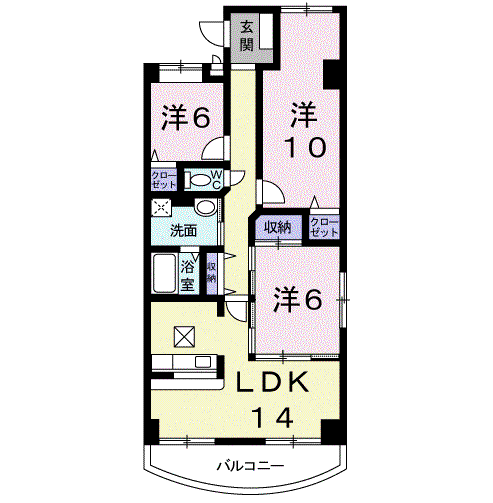 エンブレス(3LDK/1階)の間取り写真