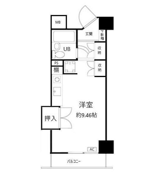 ペルソナージュ横浜(ワンルーム/2階)の間取り写真
