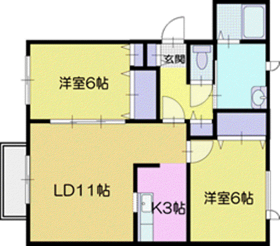 MIMOZA(2LDK/2階)の間取り写真