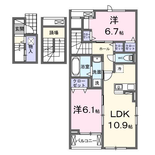 グランスピカ(2LDK/3階)の間取り写真