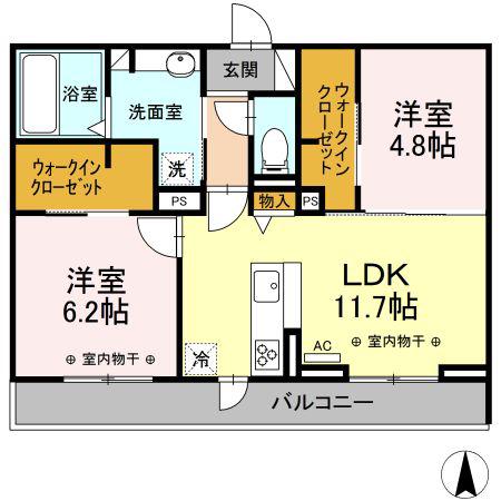 エトワールII(2LDK/2階)の間取り写真