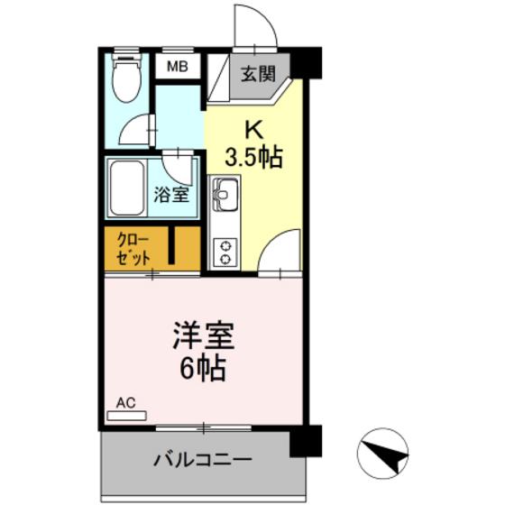 ROSE HOUSE(1K/1階)の間取り写真