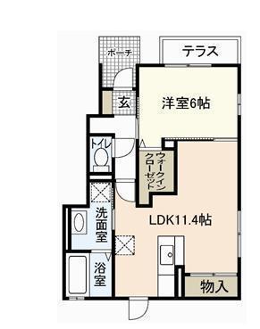 サンリッシュ天神(1LDK/1階)の間取り写真