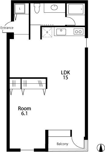NS HOUSE(1LDK/3階)の間取り写真