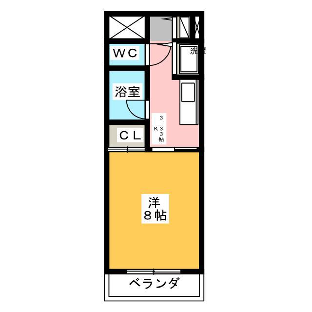 メゾン渚(1K/2階)の間取り写真