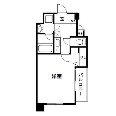 LIVEMAX MOON(1K/8階)の間取り写真