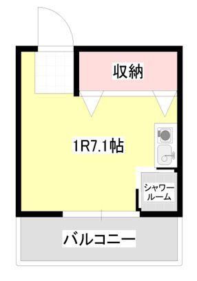 ユートピア大村(ワンルーム/2階)の間取り写真