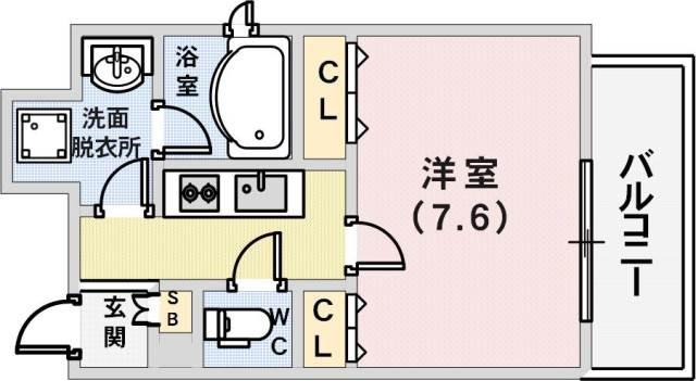 レジディア神戸元町(1K/5階)の間取り写真
